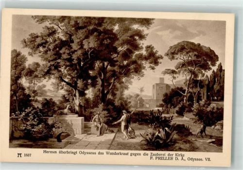 sign. Preller F. Odysee VII. A.F. Ackermanns Kunstverlag Serie 153 Nr. 1837 Bildkarte