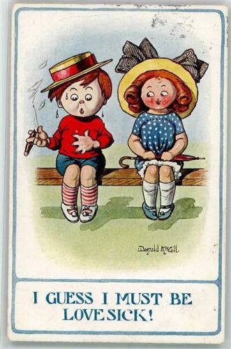 1912 Comic Zigarre Kinder Humor Bauchweh Moderne Kids Nr. A 412 Verlag Joseph Asher comic