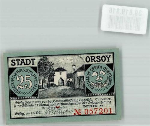 Orsoy 1921 25 Pfennig
