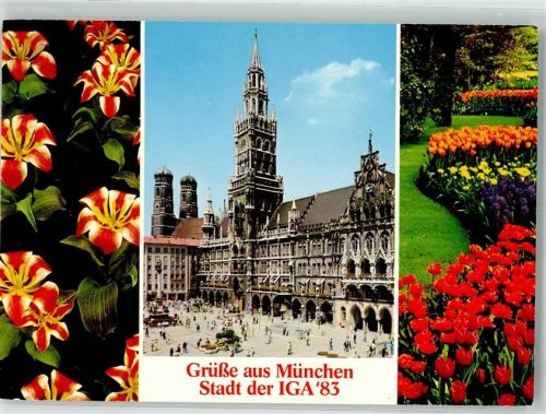 München Blumen Marienplatz Rathaus Frauenkirche