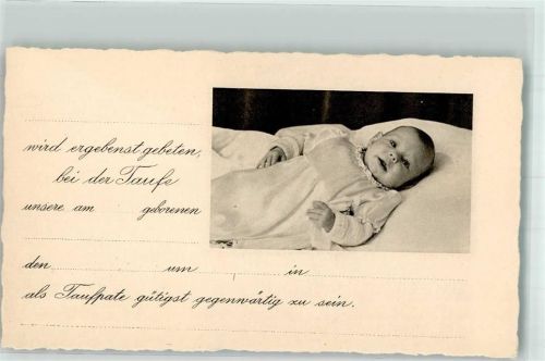 Einladung als Taufpate Baby Ephemera