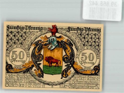 Schleiz 1921 50 Pfennig Portrait Johann Friedrich Böttger
