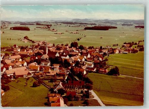 Legau Fliegeraufnahme Ort handschriftlich Foto Original aus Archiv eines Ansichtskartenverlags