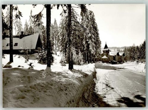 Hundseck Kurhaus Hundseck Knappschafts Vorsorgeheim Schwarzwaldhochstraße Winter Schnee Straße Auto Turm