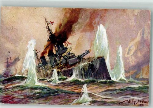 1915 Seegefecht in der Nordsee Englischer Schlachtkreuzer Kolonialkriegerdank