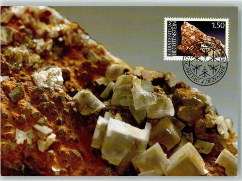 Sondermarken Mineralien Calcit Fürstentum Liechtenstein Erstausgabe KEINE AK