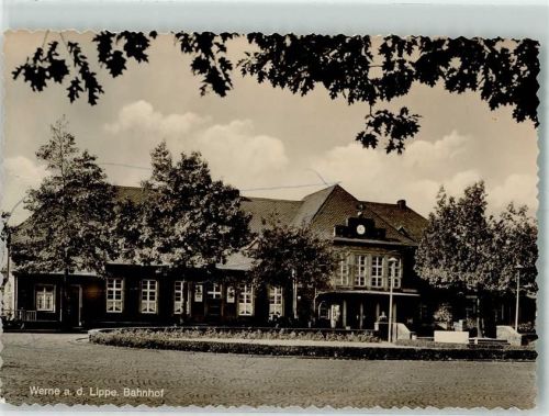 Werne Bahnhof Striche auf Bildseite Foto keine AK