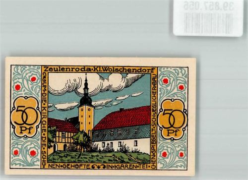 Zeulenroda 1921 50 Pfennig Klein Wolschendorf