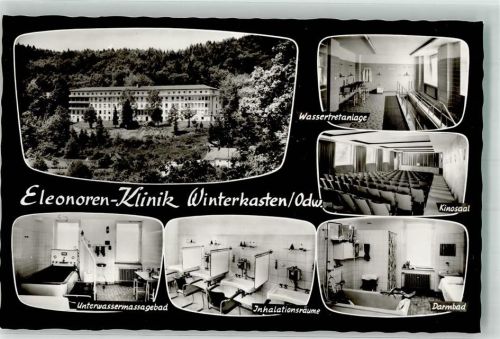 Winterkasten Sanatorium Eleonorenklinik Wassertretanlage Kinosaal Unterwassermassagebad Inhalationsräume Darmbad