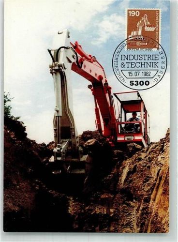 MaxiPhil 18/82 Berlin Löffelbagger Stempel: Erstausgabe Industrie & Technik 1982 Bonn