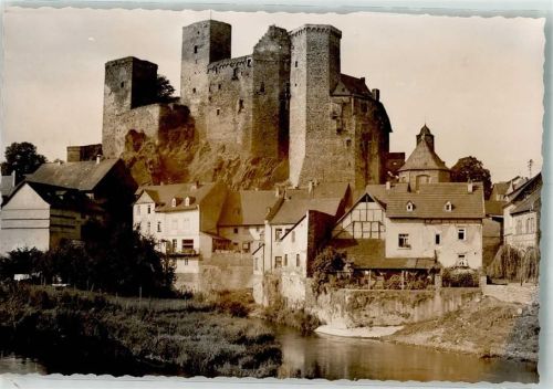 Runkel Schloss Ort handschriftlich Foto Original aus Archiv eines Ansichtskartenverlags