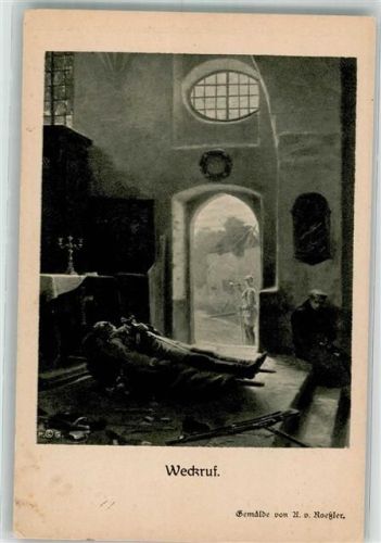 sign. Roeßler Der aufgebahrte Leichnam eines Landsers Verlag der Photographischen Gesellschaft No. 11 WK I Künstlerkarte