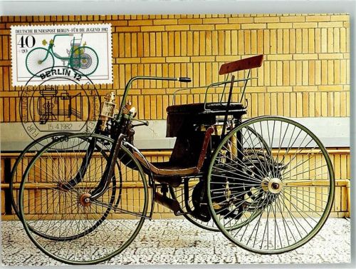 Erstausgabe Jugendmarken : Historische Kraftfahrzeuge Stahlradwagen von 1889
