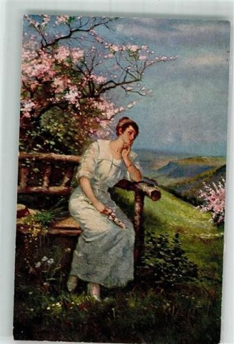 Träumerei Frau A.S.M. Münchener Kunst Nr. 275