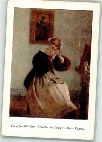 sign. Alma Tadema Laura Die ersten Ohrringe Frau 1910