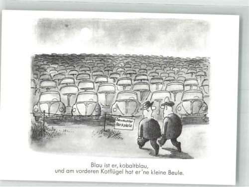 Comic Serie : Spaß am VW Käfer , blau ist er