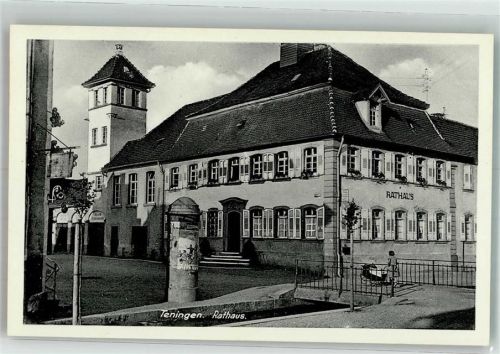 Teningen Rathaus Litfaßsäule