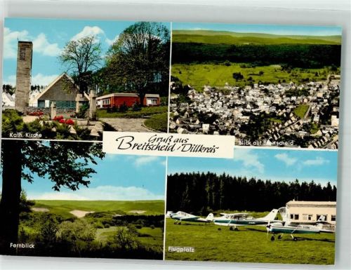 Breitscheid Kath. Kirche Flugpkatz Kleinflugzeuge