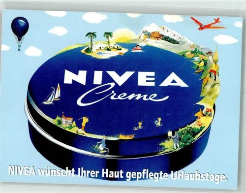Hamburg Nivea-Creme Dose mit Urlaubsregionen Ballon Fahrrad Segelflugzeug