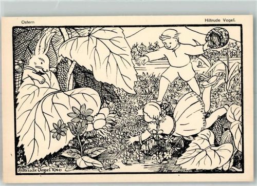 sign. Vogel Hiltrude Ostern Kinder Hase Eier