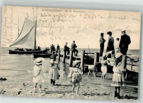 Norderney 1911 Schwimmbad Strand Segelbuhne