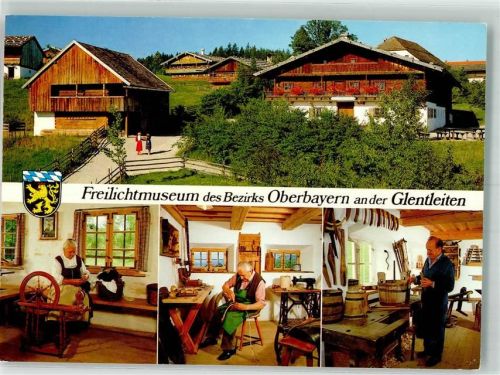 Großweil Freilichtmuseum des Bezirks Oberbayern an der Glentleiten Spinnen Sattlerei Schäfflerei