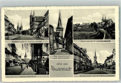 Duderstadt Rathaus St. Cyriakuskirche Westerturm Bahnhofstraße Marktstraße St. Servatiuskirche
