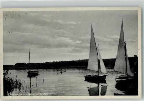 Cottbus 1938 Byhleguhrer See Segelboote