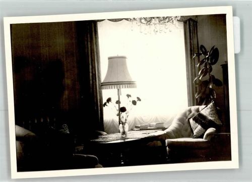 Fussingen Pension Haus Schönblick Lampe Blumen Sessel Ort handschriftlich Foto Original aus Archiv eines Ansichtskartenverlags