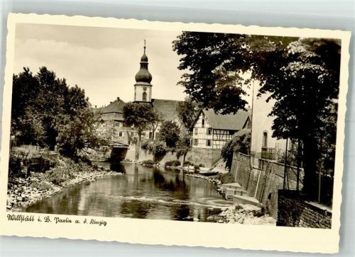 77731 W7608 Willstätt Foto AK mit Kinzigbrücke und ev. Kirche