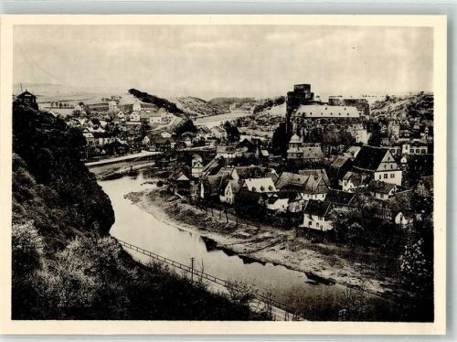Runkel mit der Burg Runkel über den Dächern der Altstadt