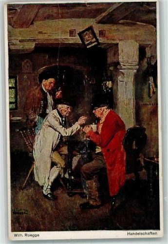 sign. Roegge, Wilhelm Ältere Männer beim Verhandeln im Gasthaus Münchener Kunst-Ausstellung 392