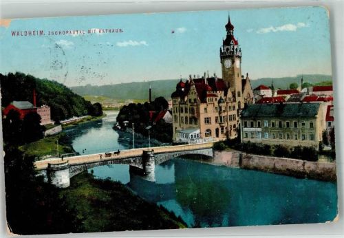 Waldheim 1912 Rathaus Brücke Zschopautal