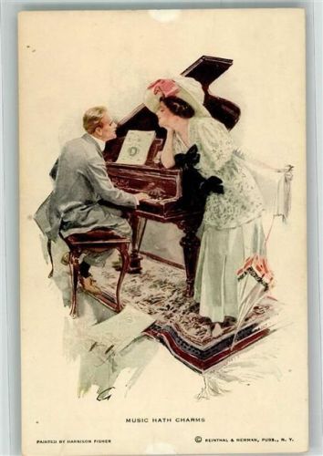 Junger Mann spielt einer Frau ein Ständchen am Klavier Mode No. 414