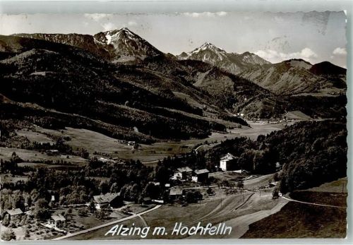 Alzing mit Hochfelln und Genesungsheim Foto Original aus Archiv eines Ansichtskartenverlags