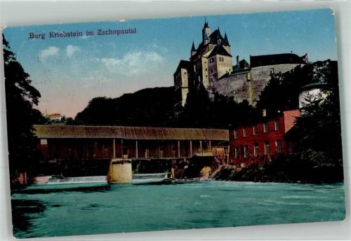 Kriebstein 1929 Burg gedeckte Brücke