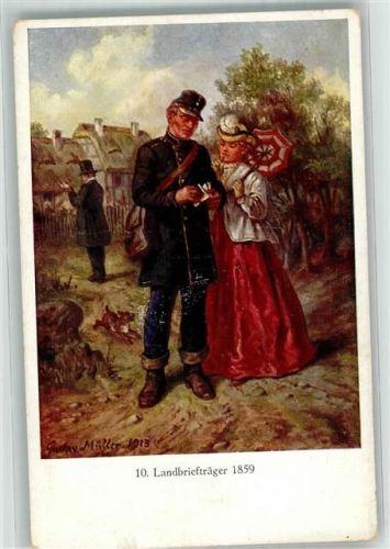 1913 sign. Müller, Gustav Landbriefträger aus dem Jahre 1859 Sächsische Post Bild 10