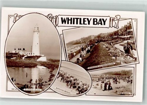 Whitley Bay Leuchtturm Schwimmbad Strand Promenade