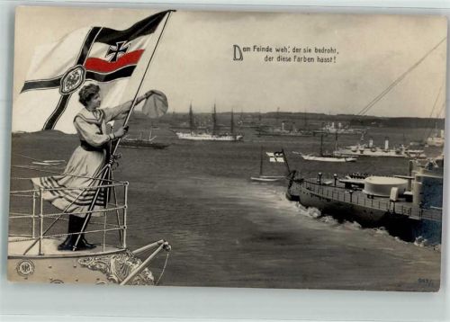1907 Fotomontage Flagge Kriegsschiffe 945/3 NPG