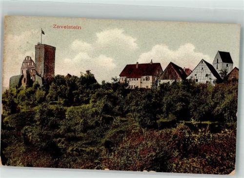 Zavelstein 1917 mit Burg Zavelstein und Georgskirche Fotograf Georgii