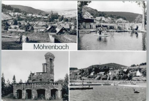 Möhrenbach Freibad, Schwanenteich, Ortsansichtansicht, auf dem Langenberg