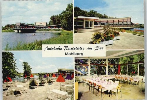 77972 W7638 Mahlberg , Baden - Autobahn Raststätte am See