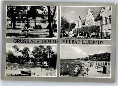Lubmin Heim Adolf Diesterweg, Reichsbahnerholungsheim Philipp-Müller-Heim, Strand, Gaststätte Waldhalle