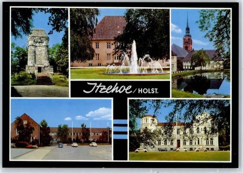 25524 W2210 Itzehoe - Bismarcksäule, Prinzesshof, St. Laurentii-Kirch, Mittelschule, Staatsanwaltschaft