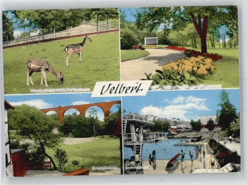 42549 W5620 Velbert - Sautalbrücke, Schwimmbad, Herminghauspark, Tiergehege, Am Musikpavillon