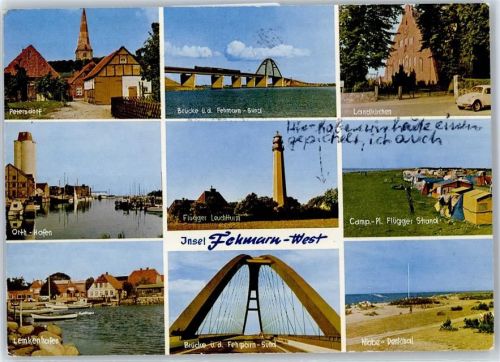 Fehmarn Petersdorf, Lemkenhafen, Flügger-Leuchtturm, Orth-Hafen, Fehmarnsund-Brücke, Landkirchen, Campingplatz Flügger Strand, Niobe-Denkmal