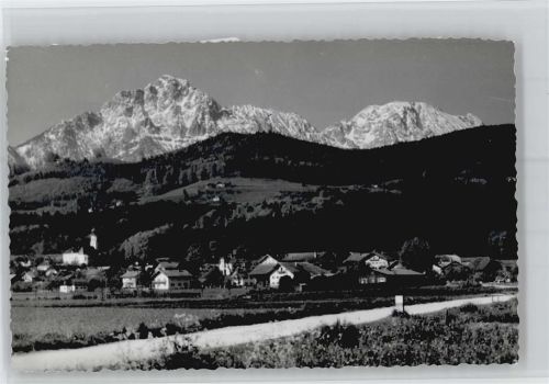 Ainring Kirche, Ortsansicht mit Staufen und Zwiesel