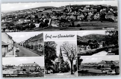 Baumholder Kirche, Ortsansicht, Am Theater, Kaserne, Edingersmühle
