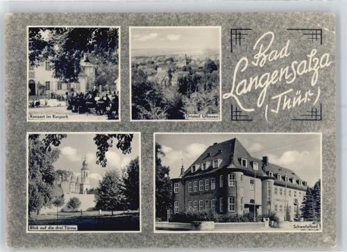 Bad Langensalza Konzert im Kurpark, Blick auf die drei Türme, Schwefelbad, Ortsteil Ufhoven