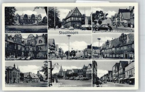 31655 W3060 Stadthagen - Schloß, Amtspforte, Marktplatz, Brauereiausschank, Rathaus, Schloßhof, Schulhof, Martinikirche, Obernstraße